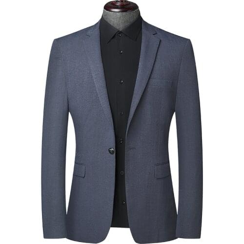 Boutique Mens Blazers 2021Male Blazer Smart Casual Jacket Solid Business Suit Jackets Male Officer Hot-selling Men Clothing