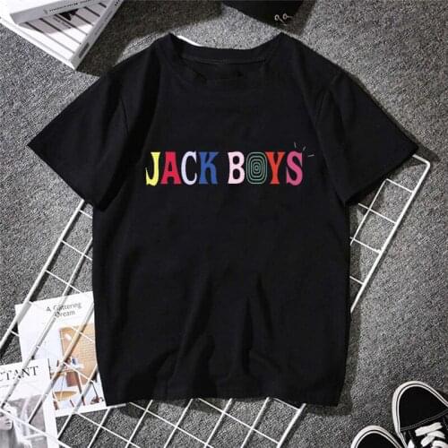 Rock Jack Boys Letters Printed Tops Tshirt Cool Fashion Travis Scotts Punk Man T-shirt Astroworld Streetwear Hipster Vintage Tee
