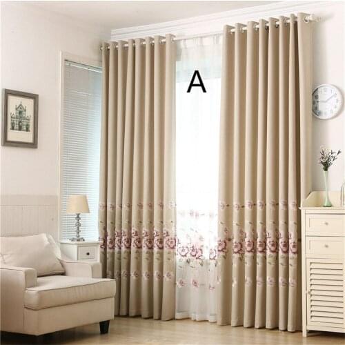 Jinyahome 1Pc 85% Shading Peony Embroidery Curtain Drape Window Bedroom Livingroom Sliding Door Children Room 2134