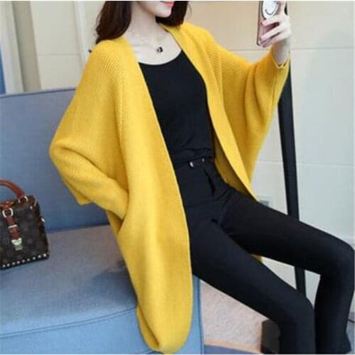 Plus Size Loose Cardigan Women 2017 Autumn Winter Long Cardigan Female Batwing Sleeve Women Knitted Sweater Jacket ZY3776