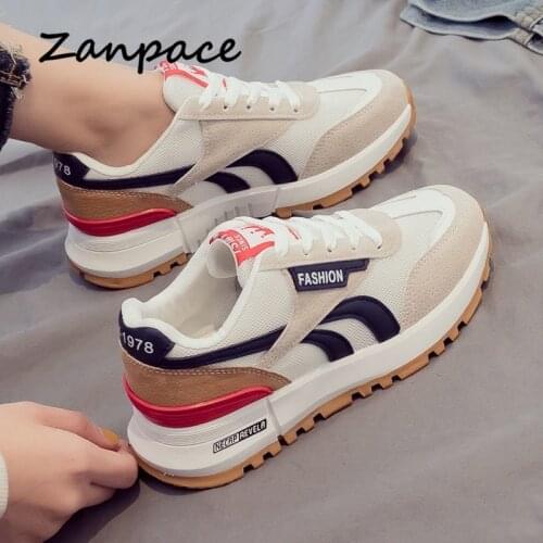 ZANPACE 2021 Mesh Sneakers Casual Breathable Shose Women Summer Non-slip Female Vulcanize Shoes Lace-up Med Womens Sports Shoes