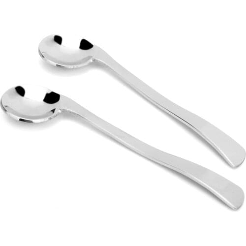 Kitchen Coffeeware Coffee Scoops Stainless Steel Round Mirror Head Note Coffee Spoon 5pc/lot