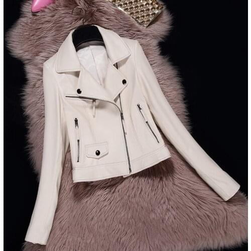 Genuine Sheepskin Leather Jackets Women Spring Autumn 2021 Motorcyle Coat Female Short Womens Clothes Mujer Chaqueta Zjt2204