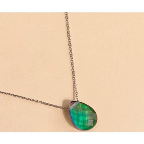 Color Change Emotion Feeling Temperature Control Water Drop Tears Pendant Necklaces Mood Necklace