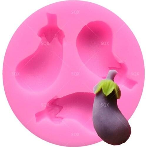 Mini Eggplant Shape 3D Silicone Mold Chocolate Mould for Wedding Fondant Cake Decorating Tools SQ15119