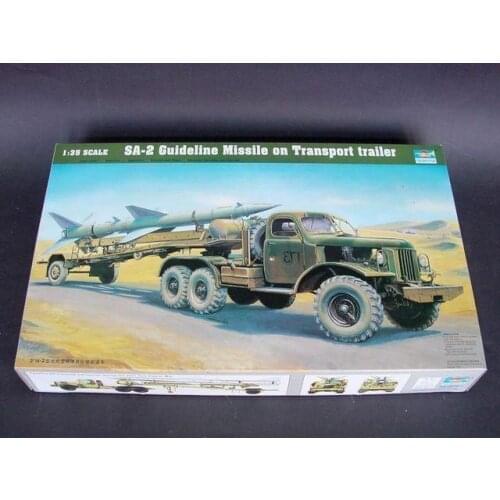 Trumpeter 00204 1/35 SAM-2 Guideline Missile on Transport trailer Model Kit