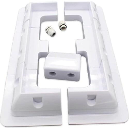 7pcs/set White ABS Solar Panel Mounting Bracket Kits Cable Entry Gand Ideal for Caravan Motorhome RV Boat Vehicle Roof Mount
