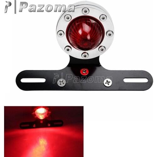 Motorcycle LED Brake Tail Light Red Taillight CNC License Plate Bracket For Harley Old School Chopper Bobber Cafe Racer XS650