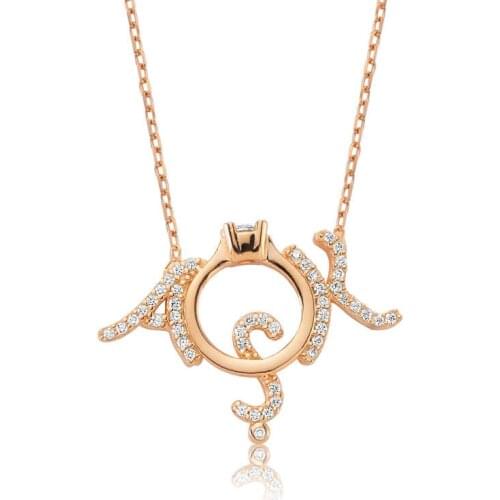 Real Silver 925 Jewelry Silver Solitaire Love Women Necklace