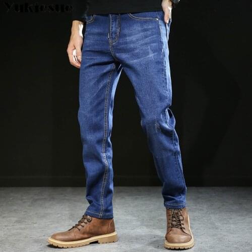2019 New Mens Fashion Black Blue Jeans Men Casual Slim Stretch Jeans Classic Denim Pants Trousers Plus Size M-7XL High Quality