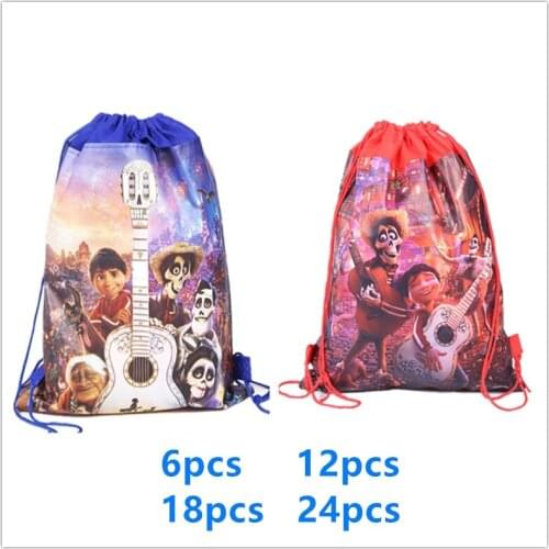 New Coco Movie Cartoon Theme Non-woven Drawstring Backpack Gift Bag Storage Bag Kids Girl Boys favor school bags Party Supplies