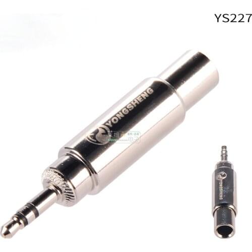 2Pcs Yongsheng YS227/210/355 small three-core male to big three-core female 3.5 male to 6.35mm female audio headphone adapter