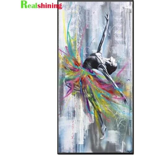 Full Square round drill Diamond painting Doodle art dancing woman Diamond embroidery Cross stitch resin office wall decor N1932