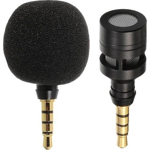 1pc 3.5mm Mini Black Stereo Microphones Portable Smartphone Mic Microphone For Mobile Phone Consumer Electronics Accessories