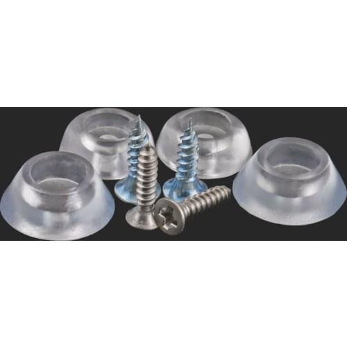 Silicone Pad, Transparent Foot Pad Furniture Nail Antiskid Pad Soft Rubber Concave Gasket Dining Chair Pad 17mm 20mm 50pcs