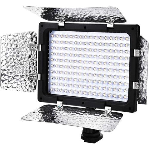 W160 LED Video Light 6000K Photography Studio Fill Lamp Panel with Diffuser Hot Shoe 1/4 Screw Hole for DSLR Camera DV Camcorder