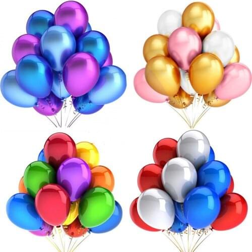 10pcs 10inch Rose Gold Silver Pink Pearly Chrome Metal Confetti Latex Balloon Birthday Party Boy Air Globos Adults Wedding Decor