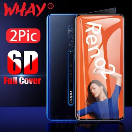2Pieces 6D Tempered Glass for OPPO Realme 7 X7 6 X50 Pro XT A9 Screen Protector Full Cover Glass for Reno 3 4 SE Pro 2Z 2 Z film