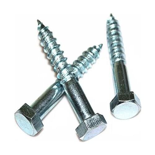 1pcs M16 hex wood screws hexagon stocket self-tapping bolts half thread sharp tail long male screw galvanized 80mm-200mm L