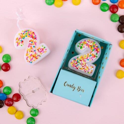 1 Pc candy color Birthday Candles for Kids Girls Boys Birthday Party Number Candles Cake Decorations ( 0-9 )