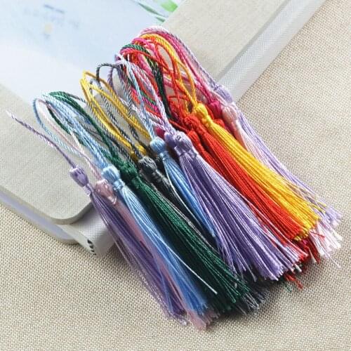 120Pcs Rainbow Color Mini Floss Bookmark Tassels Classic Fringe with Cord Loops Tassel Pendant Earrings Bookmark Craft