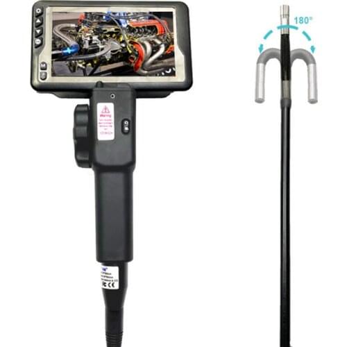 180° Two Way Articulate Steering Industrial Endoscope Camera with 4.5''IPS 1080P Screen Borescope Car Inspection 1M Snake Tube