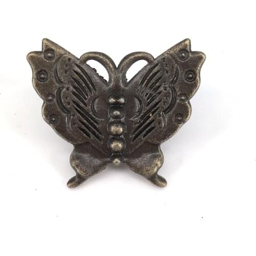 1x Antique Butterfly Kitchen Cabinet Handles Knobs Vintage Zinc alloy Wardrobe Knob Drawer Bronze Handles Pulls