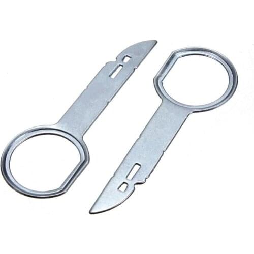 2Pair Vehicle Radio Car CD Stereo Radio Removal Release Keys Tools For VW Ford Focus CD Stereo Radio Removal Release Keys Silver