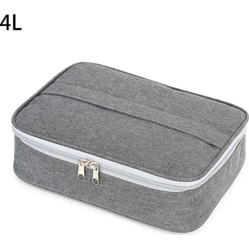4Lunch Box Bag Insulated Lunch Bag Female Canvas Large Tote Bag Hand Carry Thick Aluminum Foil Insulation Bag