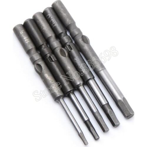 5Pcs 801 Strengthen Magnetic Hexagon Screwdriver Bit 5mm Round Shank Screwdrier Drive Power Drill Bit Set Tools 60mm Long
