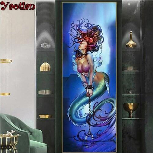 5D Diamond Painting Cartoon Mermaid Imprisoned in the deep sea Diy Diamond Embroidery Mosaic Picture Rhinestone Handmade Kits