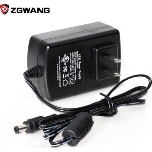 ZGWANG DC 12V 2A Power Supply Adapter for CCTV Camera Waterproof Outdoor Indoor Power Adapter EU/US/UK Plug UL FCC Certification