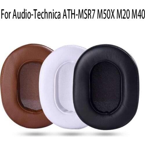 1Pair Foam Ear Pads Cushion Leather Earpad for Audio-Technica ATH-MSR7 M50X M20 M40 M40X SX1 Cushions Skin headset ear pad