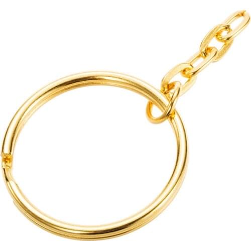 RMLKS Key Ring Chain Colors Gold Plated 25mm 30mm 35 Round Split metal key chain DIY Keychain Keyrings Wholesale