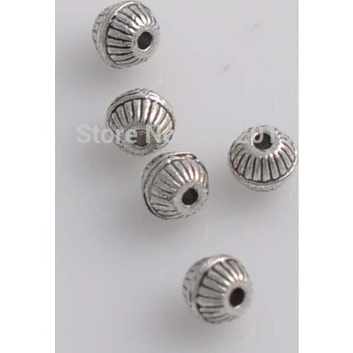 Free Shipping!DIY 50PCs Antique Silver Metal Alloy Spacers Beads 7x6mm YTC0006