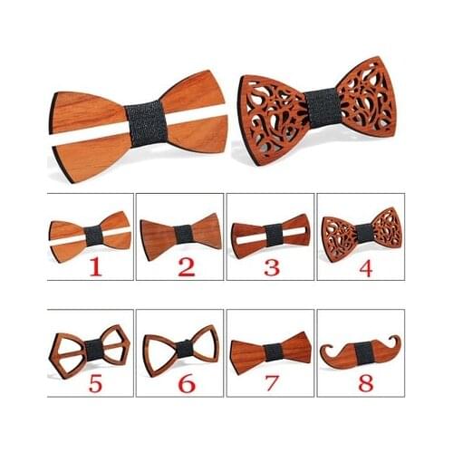 Wood Bow Tie Mens Wooden Bow Ties Party Business Butterfly Cravat Party Ties For Men Wood Ties Women Kids