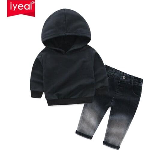 IYEAL Children Clothing 2020 Autumn Winter Boys Clothes Hoodies+Jeans 2pcs Outfit Kids Baby Sport Suit For Boys Clothing Sets