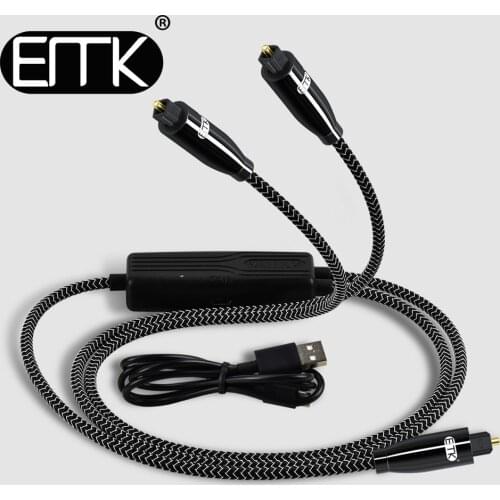 EMK Optical Splitter Audio Cable 1to2 SPDIF Toslink Fiber 1 in 2 Optical Cable out Speaker DVD TV Amplifier Xbox360 PS4 Soundbox