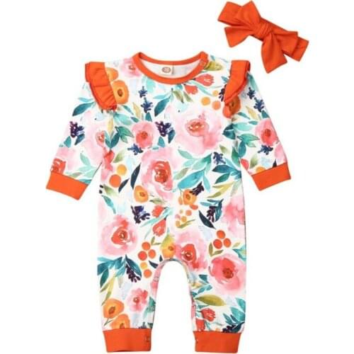 Emmababy 2PCS Newborn Infant Baby Girl Romper Jumpsuit Playsuit Clothes Outfit