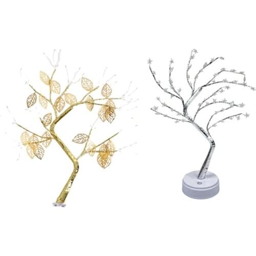 72LED Bonsai Tree Light,Artificial Tabletop Lighted Leaf Tree USB Press Switch Warm Fairy Light Tree Lamp For Home