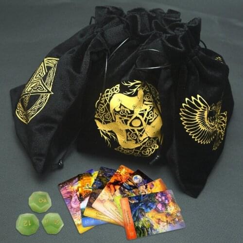 The Dutch Velvet Drawstring Bag Board Game Altar Divination Cards Deck Storage Bag Jewelry Velvet Bag