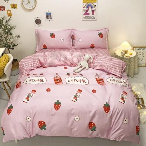 Solstice homeuse youth bedding sets bed sheet duvet cover pillowcases bed comforter Bedspread soft Cartoon style King size 4pcs