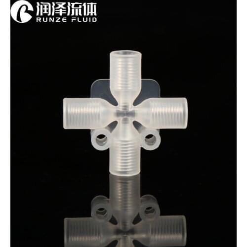 1/4-28 Female Low Pressure Crosses compatible with flanged or flangeless fittings for microfluidic systems