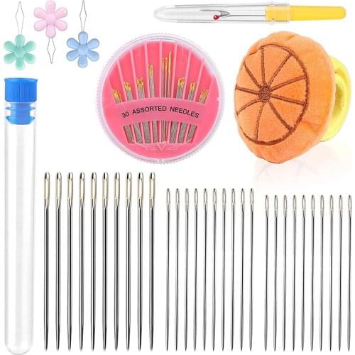 RORGETO Hand Sewing Needles Threading Sewing Needles Kit Sewing Sharp Needles Threader Seam Ripper Storage Bottle Pin Cushion