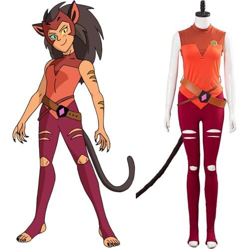 New Anime Cosplay She Ra Princess of Power Catra Cosplay Costume Adult Uniform Jumpsuit Halloween Carnival Costume Outfit