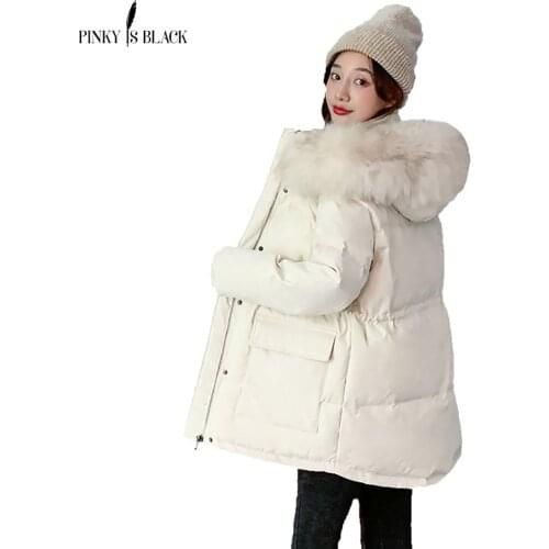 PinkyIsBlack Winter Jacket Women Parkas Short Cotton Coat Autumn Winter Fur Hooded Warm Women Jacket And Coat Clothing Female