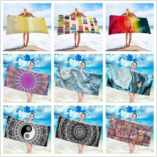 Mandala Beach Towels Oversized Absorbent Compact Sand Proof Beach Blanket Light weight Towel Swimming Sports Beach 70*140cm