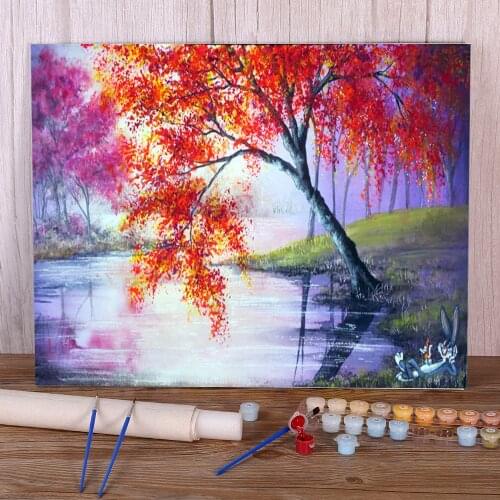 Natural Scenery DIY Painting By Numbers Kit Acrylic Paints 50*70 Canvas Pictures New Design Crafts For Adults Wall Handiwork