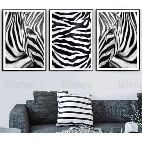 Modern Black White Wall Picture Zebra Grain Canvas Painting Print Wall Art Animal Zebra Nordic Poster Home Decor for Living Room