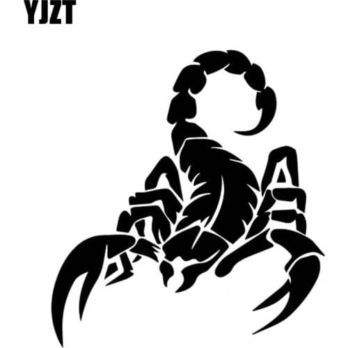 YJZT 15.5CM*16.7CM Scorpion Terror Decorate Car Sticker Bumper Accessories Vinyl Decal Black/Silver C4-1223